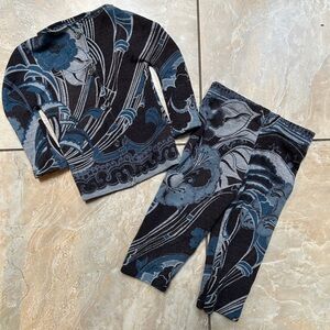 100% Merino Wool Lightweight Kids Infant Thermal Set. 6-10 Months. Repurposed.